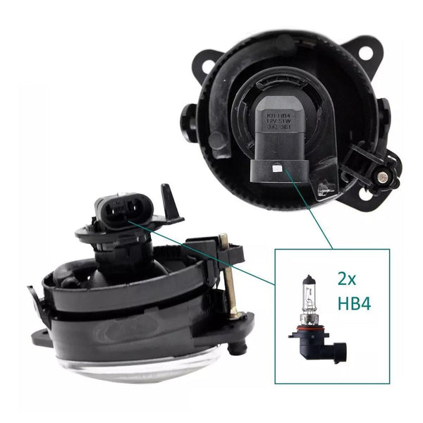 2005-2009 Volkswagen Polo 9N Pair Front Fog Light With Bulbs 6QD941699 6QD941700 Generic