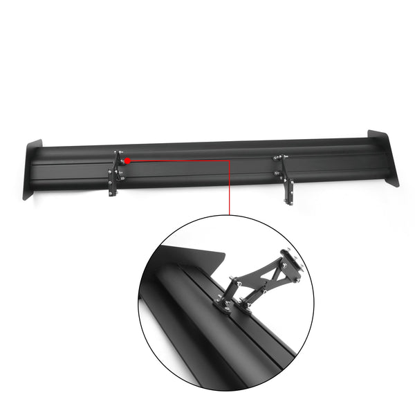 Universal Aluminium Justerbar Double Deck GT Bakre Trunk Wing Spoiler Svart Generisk