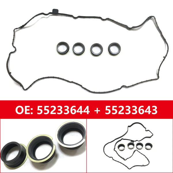 Lancia Alfa Romeo Fiat Jeep Renegade 1.4T Rocker Cover Gasket Spark Plug Seal 55233643 55233644