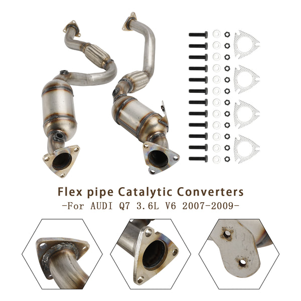 2007-2009 Audi Q7 PREMIUM V6 3,6 L Tuyau flexible Convertisseurs catalytiques Direct Fit Générique