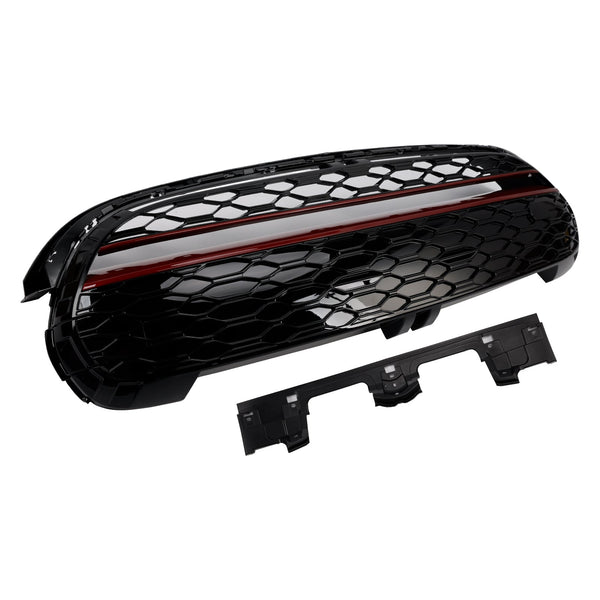 2014-2021 All F55 F56 F57 Model Vehicles GP-Style Gloss Black Red Trim Front Grille 51117337791 51137335527 Generic