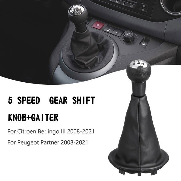 2008-2021 Citroen Berlingo III 5 Speed Shift Knob Gear Stick & Gaiter Generic
