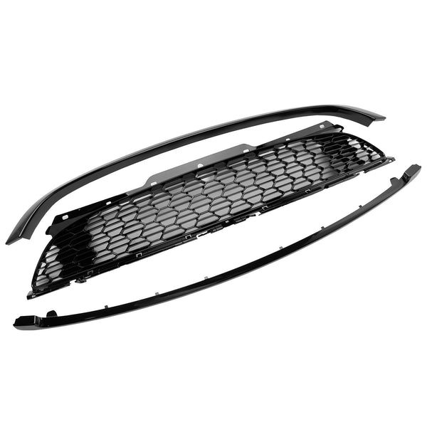 2007-2013 Mini R56 Cooper S & JCW 3-Door Hatchback 3Pcs Gloss Black Front Grill Grille