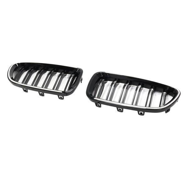 01.2009-10.2016 BMW 5-serie F10 Nyrestøtfangergrill Grill glans sort 51137203649 51137203650 Generisk