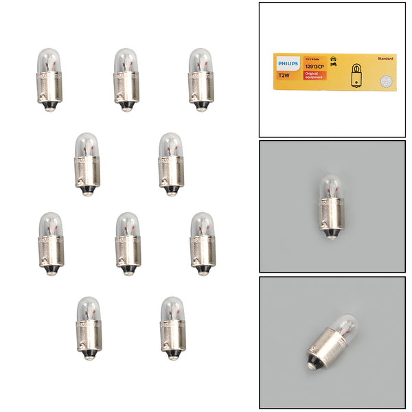 PHILIPS Car Lamps 12V 2W BA9s 12913CP 10 Pieces Generic