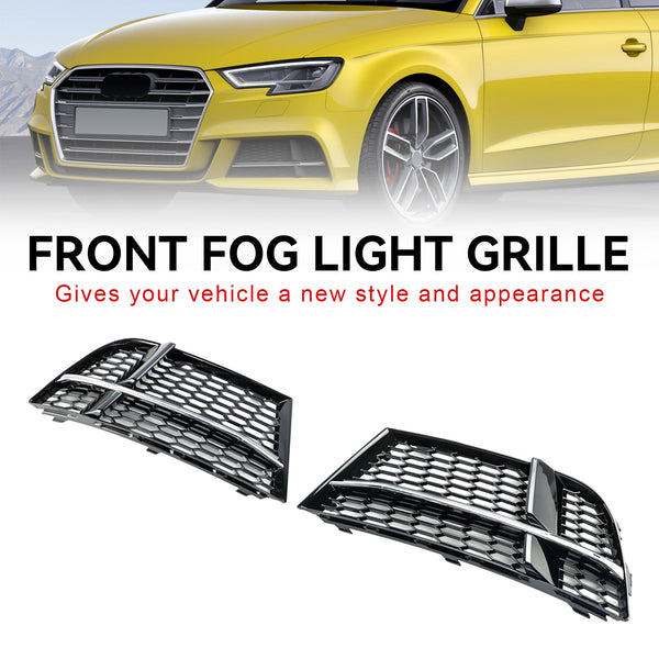 2017-2019 Audi A3 S-Line 8V Främre Dimljus Kåpa Bezel Grill Grille 8V3807681AE 8V3807682Q Generic