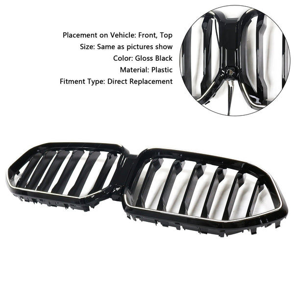 2023-2025 BMW X6 G06 M60I Černá mřížka předního nárazníku s GRILS W/CAREM