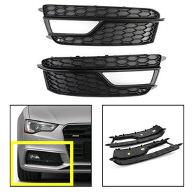 2013-2016 AUDI A5 S5 Pair Front Fog Lamp Black Trim Grills Grill 8T0 807 681 K Generic