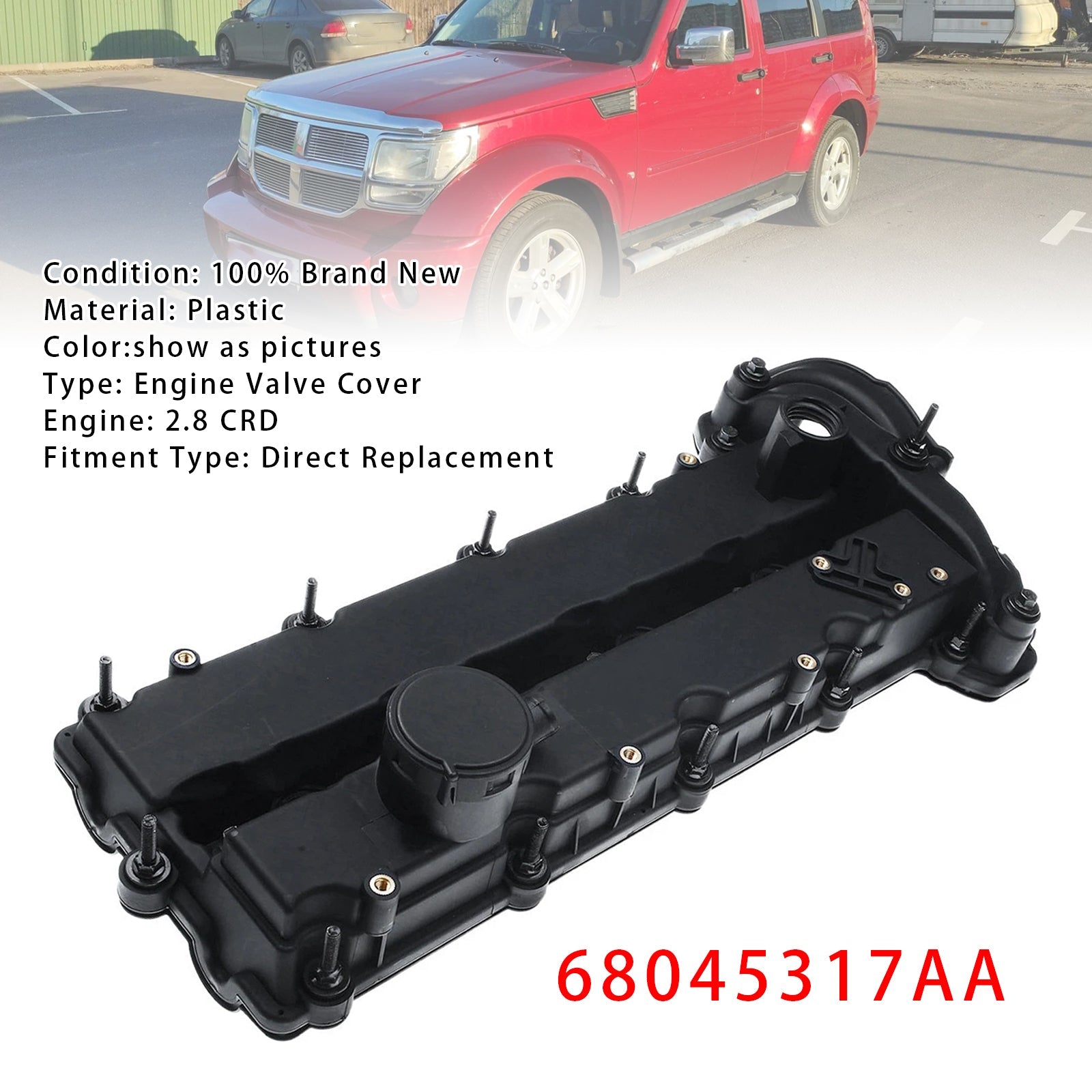 Motorventildæksel 68045317AA til Jeep Wrangler 3 Chrysler Grand Voyager 2.8CRD
