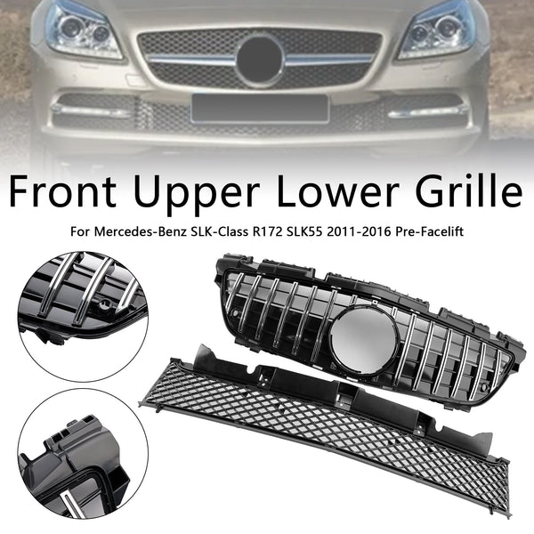 2011-2016 Mercedes-Benz SLK-klasse R172 SLK55 Chrome Front Upper Nedre Grille A1728880160 Generisk