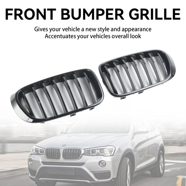 2014-2017 BMW X3 F25 Facelift Glanzend zwarte voorbumper Niergrill Grille Generiek