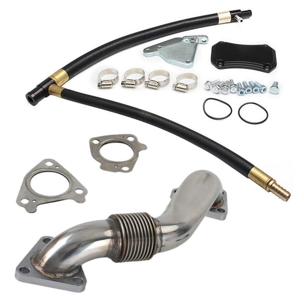 Kit de carrera de eliminación y enfriamiento EGR con tubo ascendente para GMC Chevy 2011-2015 6.6L Duramax Diesel genérico