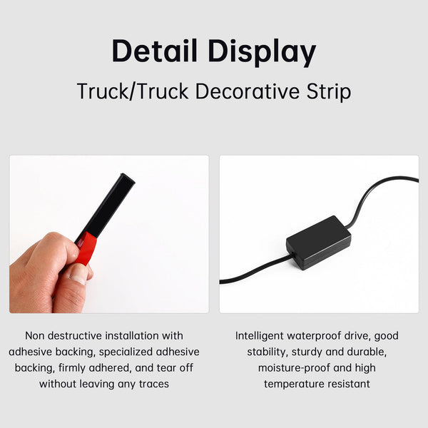 Truck Colorful Streamer Marquee LED Light Strips With Remote Control 2.4m