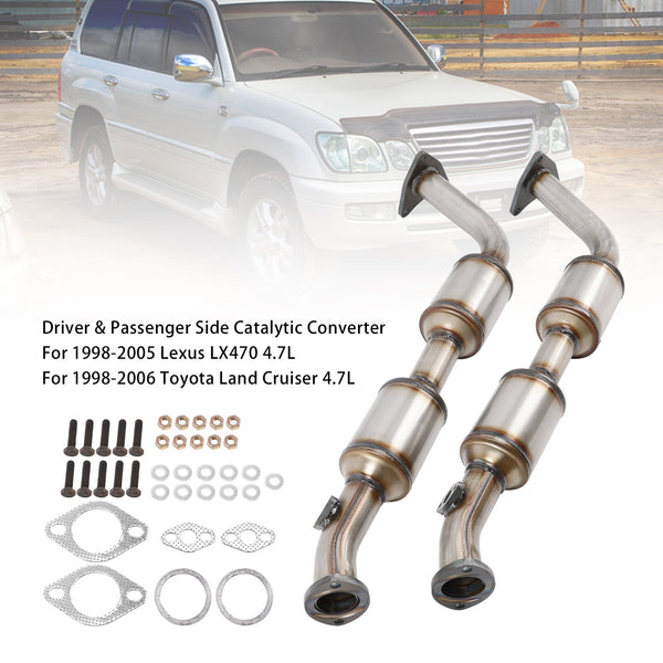 1998-206 Lexus LX470 Toyota Land Cruiser 4.7LDriver & Passenger Side Catalytic Converter