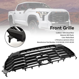 Matte Black Front Grill Grille 53101-0C220 Fit Toyota Tundra 2022-2024 TRD PRO Generic