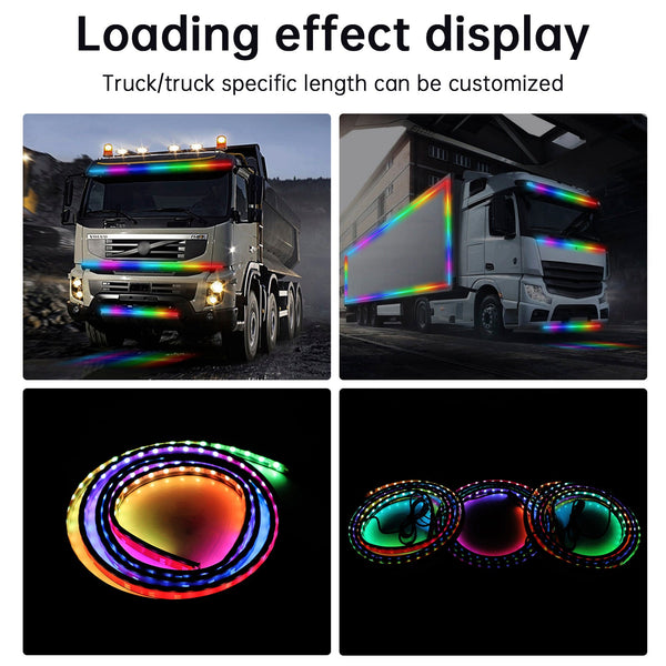 Truck Colorful Streamer Marquee LED Light Strips With Remote Control 2.4m