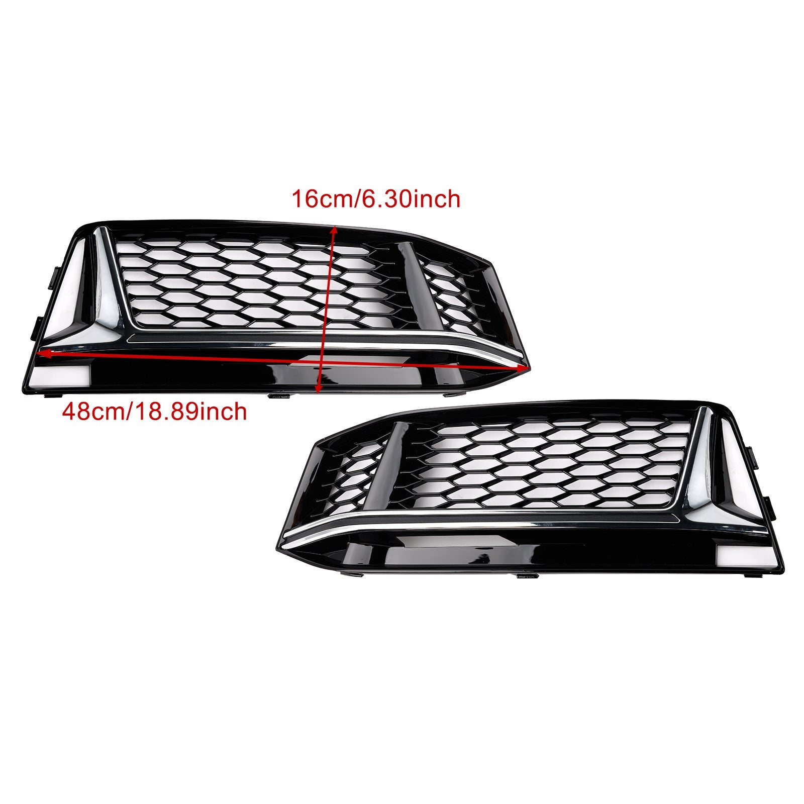 2016-2018 Audi S4/A4 S-Line B9 2 stk. tågelygteafdækning til grill 8W0 807 681 K 8W0 807 682 K Generisk