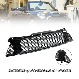 2007-2013 MINI R56 Cooper JCW 3-Door Hatchback Gloss Black Front Bumper Grill Grille Generic