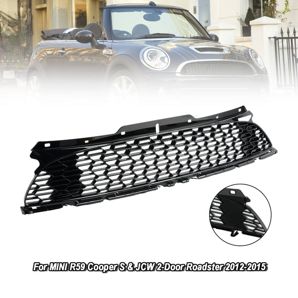 2007-2013 MINI R56 Cooper JCW 3-Door Hatchback Gloss Black Front Bumper Grill Grille