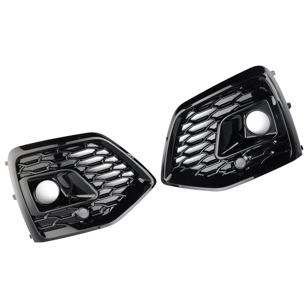 RSQ5 Style Front Fog Lamp Grille Cover Fit Audi Q5 SQ5 S-Line 2021-2025 Black
