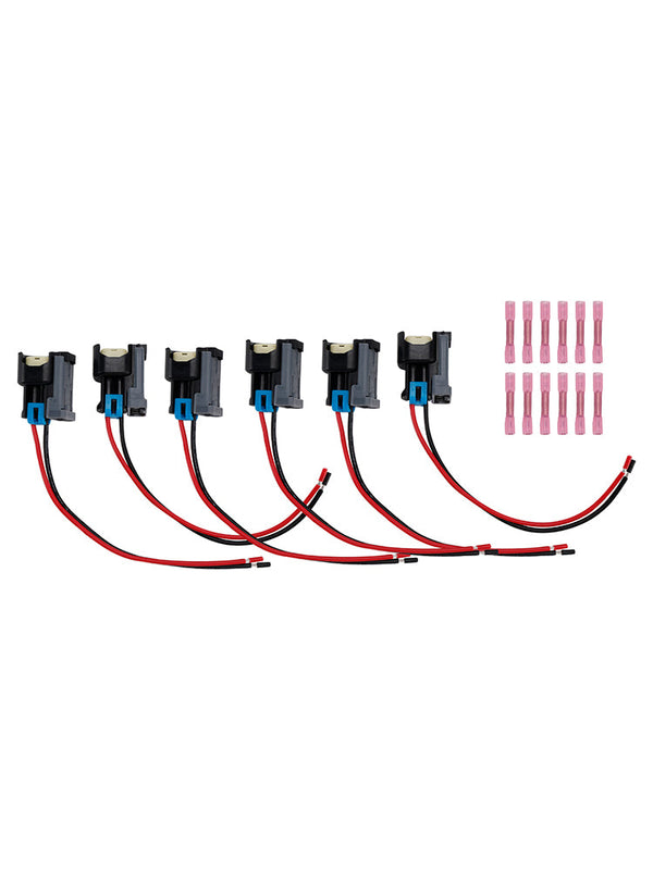 6PCS Fuel Injector Connector Pigtail Plug Wiring Harness Fit Ford Fit Chevy