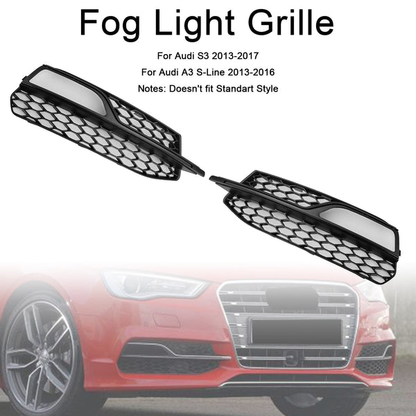 2013-2016 Audi A3 S-Line Front Lower Bumper Fog Light Cover Grille 8V3807681G 8V3807682G Generic