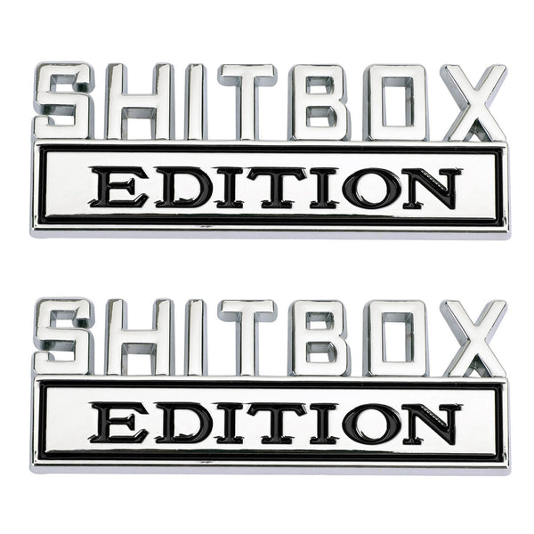 2 st Shitbox Edition Emblem Decal Badges Stickers Voor Ford Chevy Auto Vrachtwagen #B