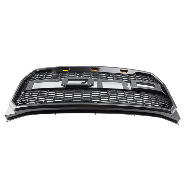 ABS Front Bumper Grill Grille Fit Ford F150 2015-2017 Raptor Style W/ LED