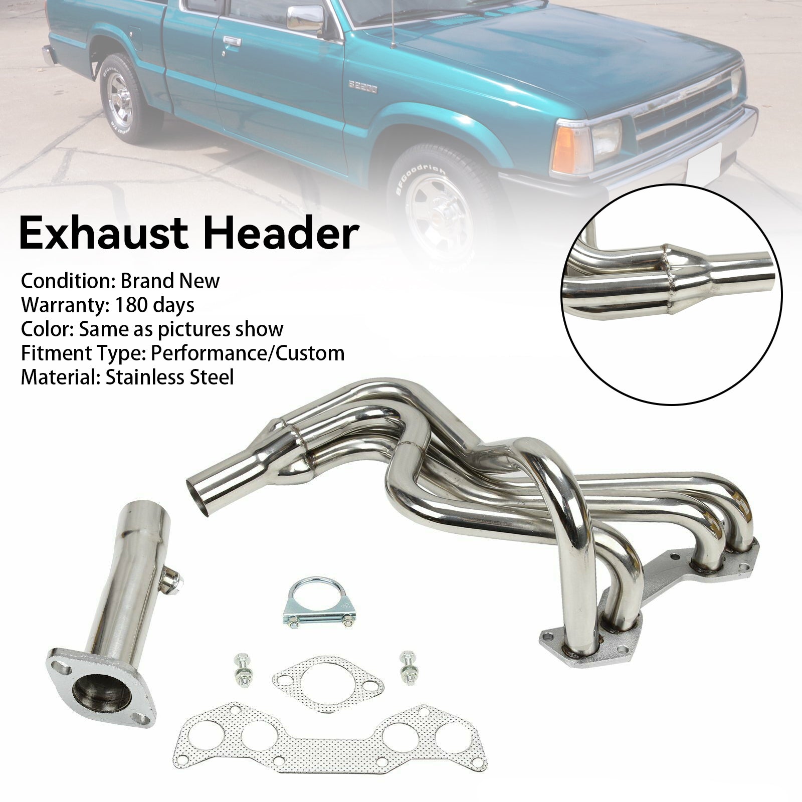 Exhaust Headers For 1986-1993 Mazda B2000/B2200 2.0L/2.2L - Flashark Exhaust Headers For 1986-1993 Mazda B2000/B2200 2.0L/2.2L - Flashark