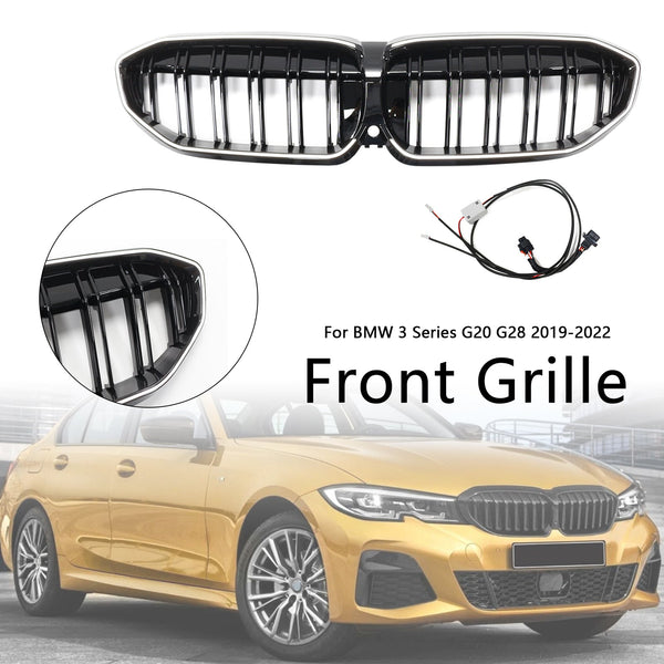 2019-2022 BMW 3 Series G20 Double Slat Black Ledney Grille 51138072085 Generic