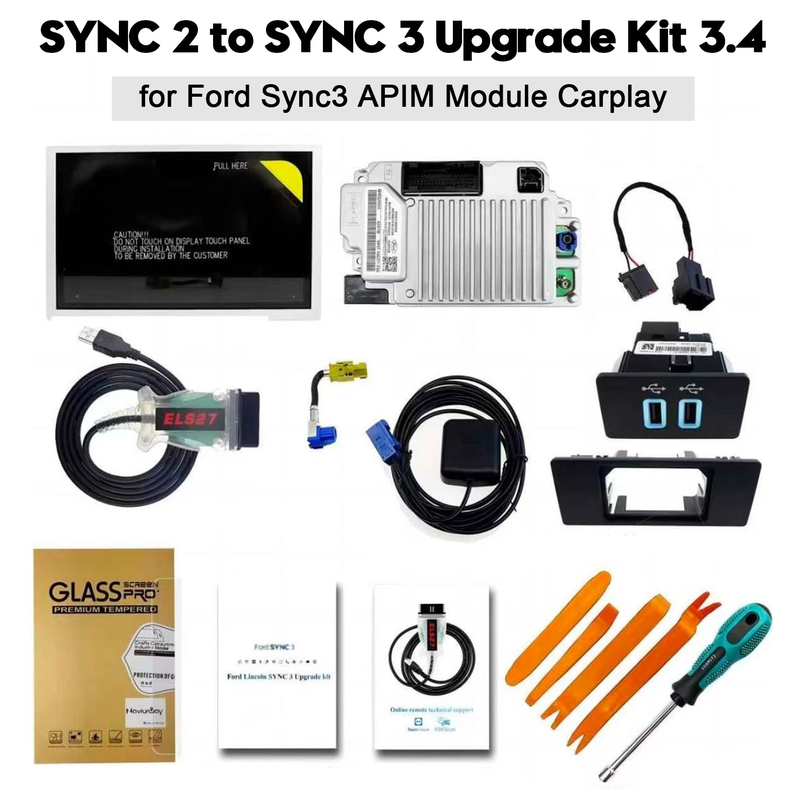 Ford Apim Accessory Power Module SYNC 2 to SYNC 3 Upgrade Kit 3.4 for Ford Sync3 APIM Module Carplay ...