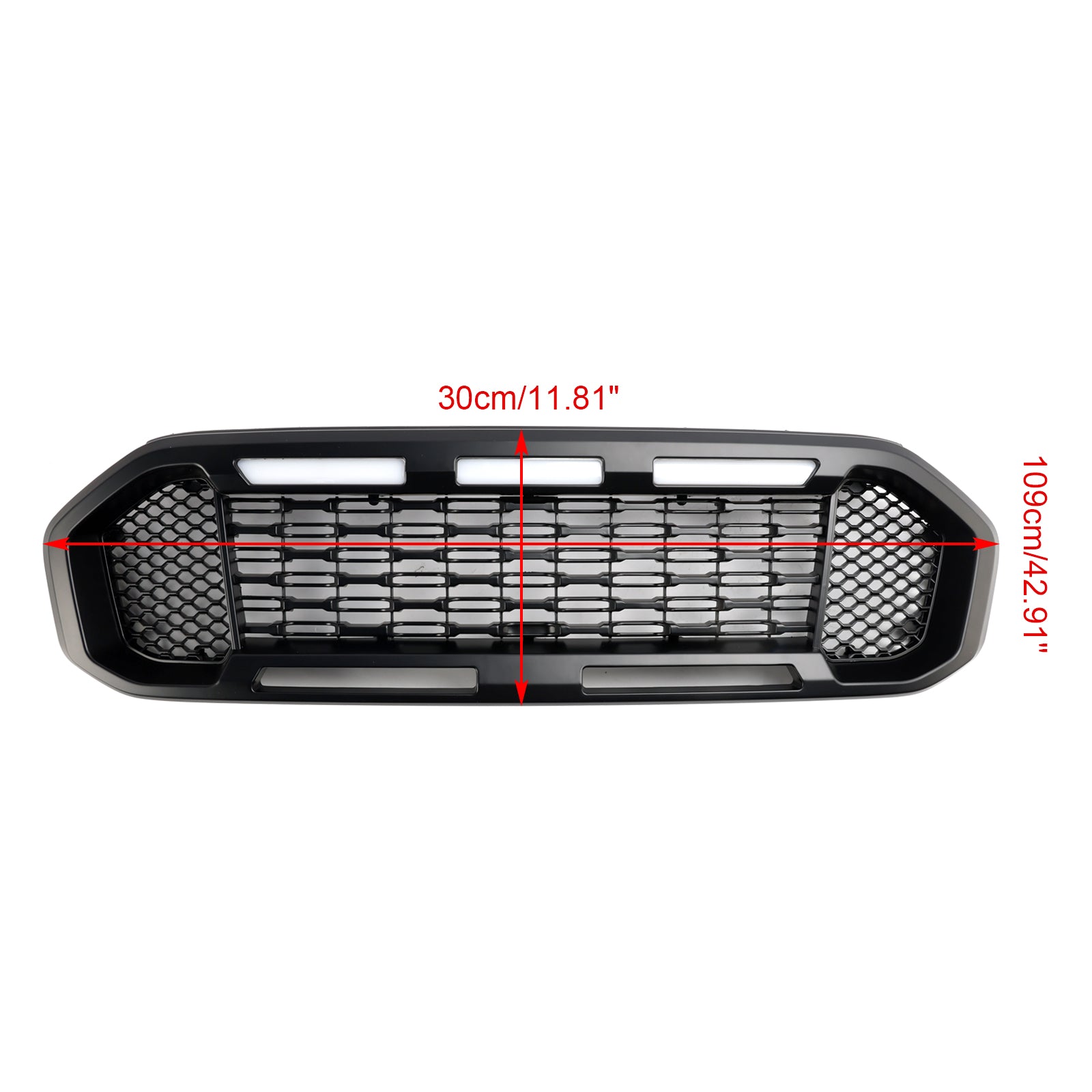 2019-2023 Ford Ranger Black Front Bumper Grille T8 W/LED Light
