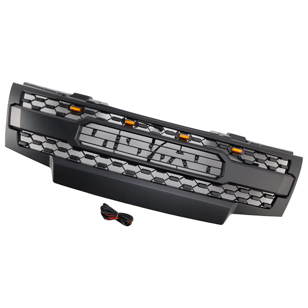 2009-2019 Nissan Frontier com luzes LED Grill Black Grill Grill Genic