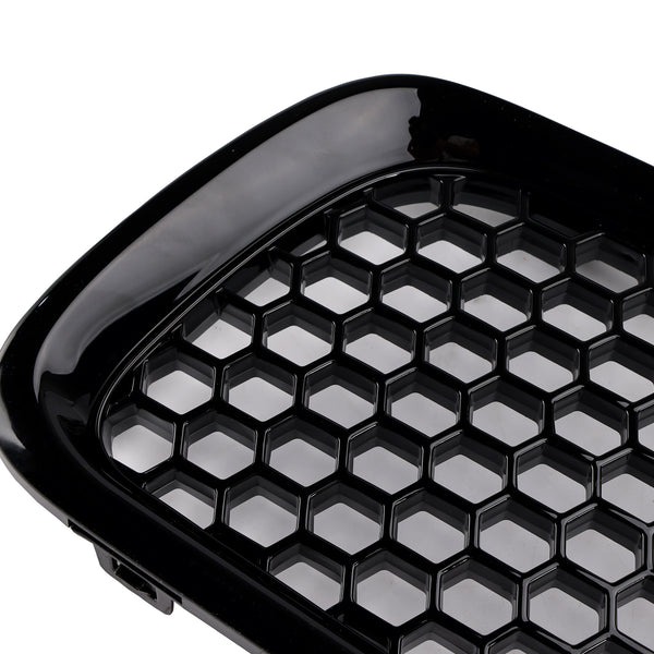 Gloss Black Front Bumper Honeycomb Grille Grill Fit Volvo S40 V50 2004-2007