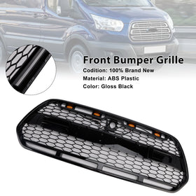 Gloss Black Front Bumper Grille Grill Fit Ford Transit MK8 2015-2018 Raptor W/LED
