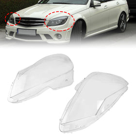 2011-2015 Mercedes Benz C Class W204 2PCS Front Headlight Lens Cover Lampshade A2048203539 A2048203639 Generic