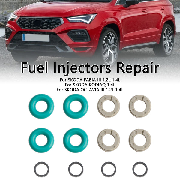 Audi A1 A3 A4 A5 Q2 4PCS Bränsleinsprutning Service Kit O-ring 0261500354 04E906036E