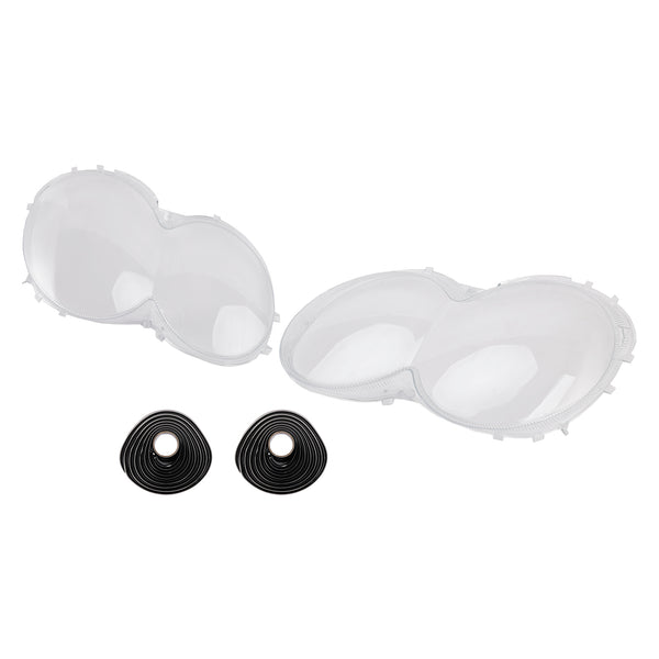 2Pcs Headlight Shell Lens Cover+Glue For Benz W230/R230 SL500 SL600 2003-08