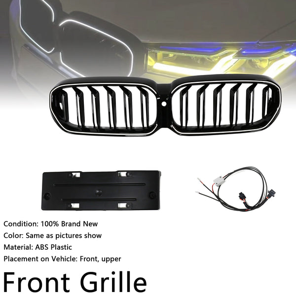 2021-2024 BMW 5-serie G30 G31 G38 dobbel lamell foran nyregriller blank svart Generisk
