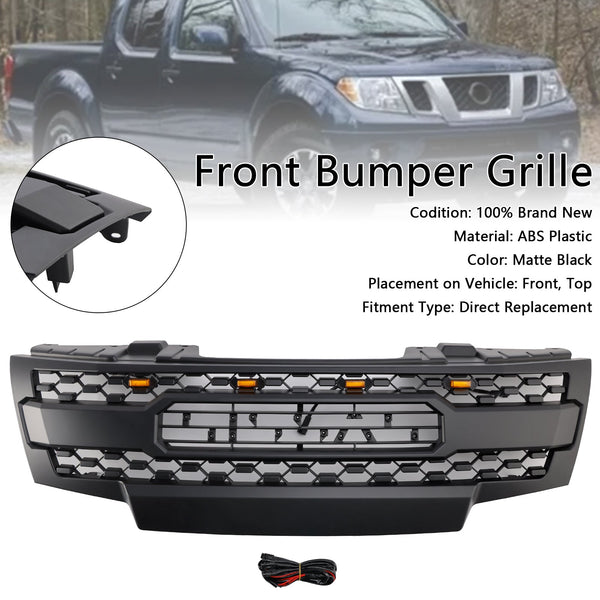 2009-2019 Nissan Frontier com luzes LED Grill Black Grill Grill Genic