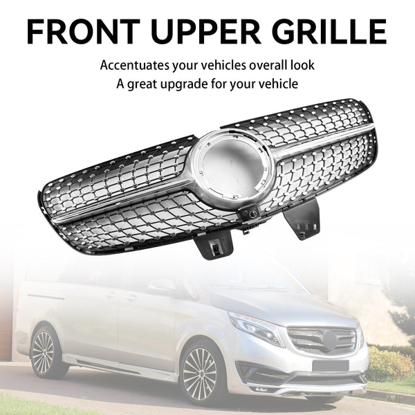 Mercedes Benz V Class W447 2020-2023 Diamond Front Upper Grill Grille Generic