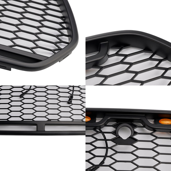 Matt svart frontstøtfangergrill Passer til Ford Transit MK8 2015-2018 Raptor m/LED