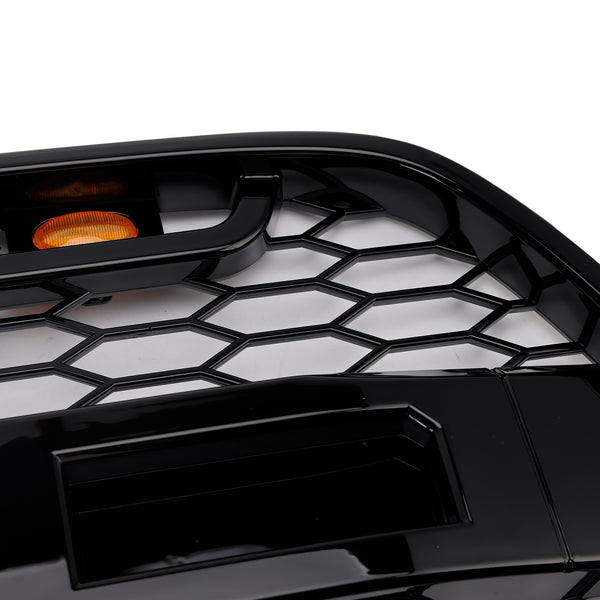 Gloss Black Front Bumper Grille Grill Fit Ford Transit MK8 2015-2018 Raptor W/LED