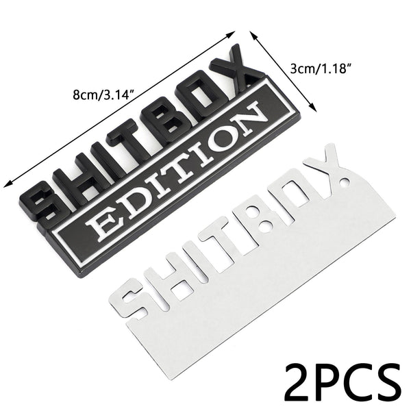 2 st Shitbox Edition Emblem Decal Badges Stickers Voor Ford Chevy Auto Vrachtwagen #C