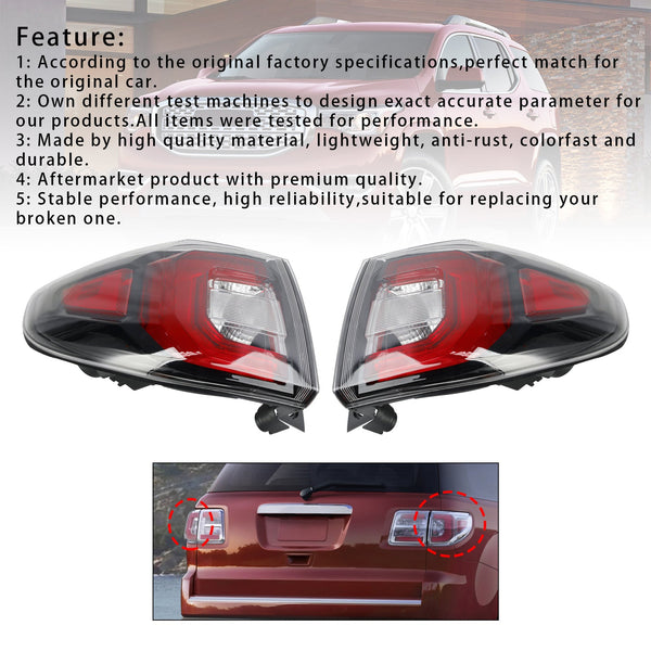 2013-2016 GMC Acadia (submodel: Denali, SLE, SLT) Left+Right Tail Light Brakelight Lamp 84051375 84051376