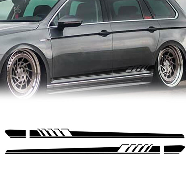 2pcs Side Skirt Stripes Decal Sticker for Mercedes Benz W205 C Class AMG Black