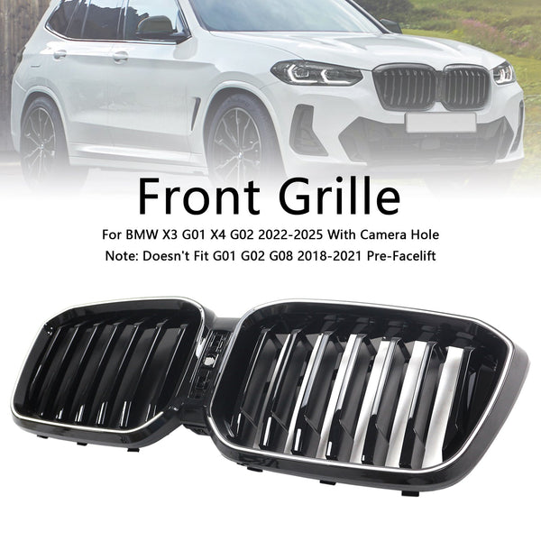 2022-2025 BMW X3 G01 X4 G02 blank svart frontstøtfanger nyregitter Generisk