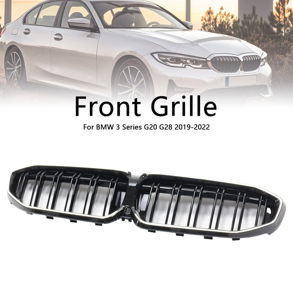 2019-2022 BMW 3 Series G20 Double Slat Black Ledney Grille 51138072085 Generic
