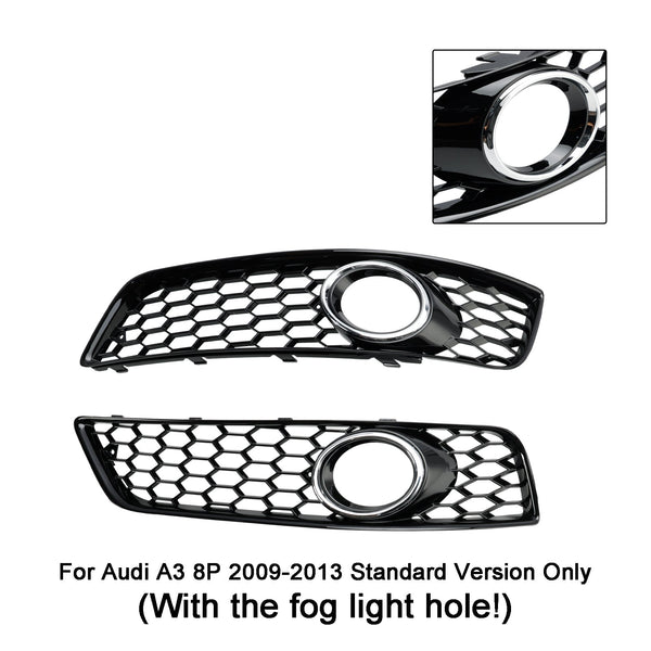 2009-2013 Audi A3 8P Standard Version Honeycomb Bumper Front Fog Light Grille Grill Cover