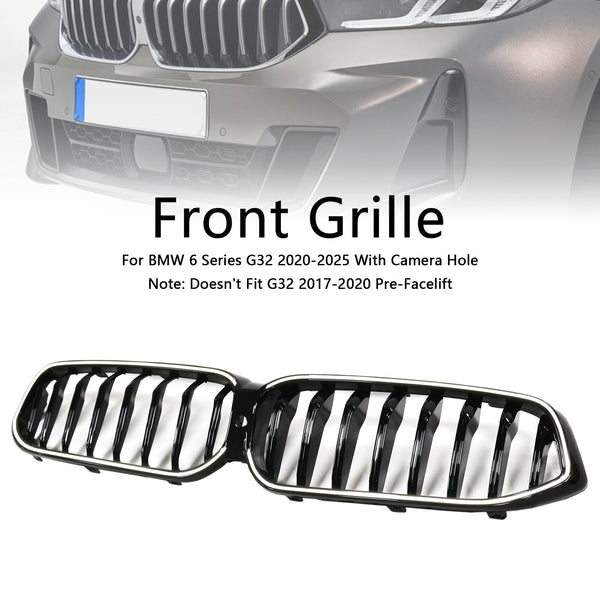 2020-2025 BMW 6 Série G32 Glossy Black Front Grill Grille Generic